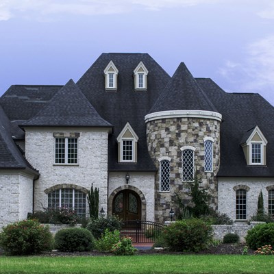 Chesapeake Pearl white brick pine hall