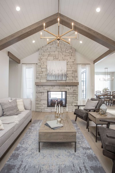 Cultured Stone Country Ledgestone Wheaton thin stone on interior fireplace