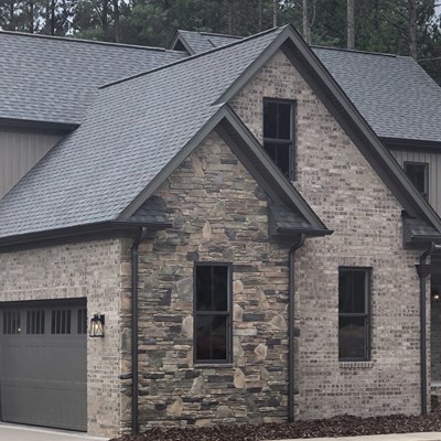 Blackmoor gray brick pine hall